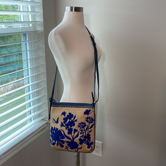 Brighton Straw Messenger Carter embroidered crossbody - Picture 2 of 10